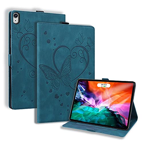 GXLONG Ooboom Hülle für iPad Mini6 2021, Schmetterling Herz Muster Magnetische Flip Smart Cover PU Leder Schutzhülle Tasche Brieftasche Wallet Case Ständer - Blau von GXLONG