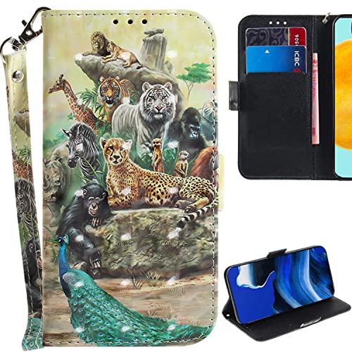 GXLONG Ooboom Hülle für iPhone 14 Pro, 3D Magnetische Flip PU Leder Schutzhülle Handy Tasche Case Cover Ständer mit Kartenfächer Trageschlaufe - Tiere von GXLONG
