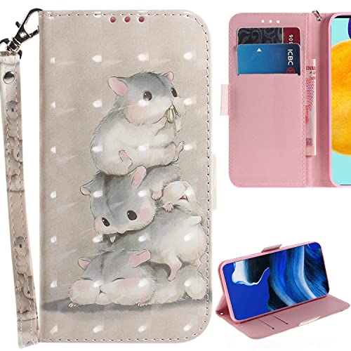 Ooboom Hülle für Google Pixel 5, 3D Magnetische Flip PU Leder Schutzhülle Handy Tasche Case Cover Ständer mit Kartenfächer Trageschlaufe - Eichhörnchen von GXLONG