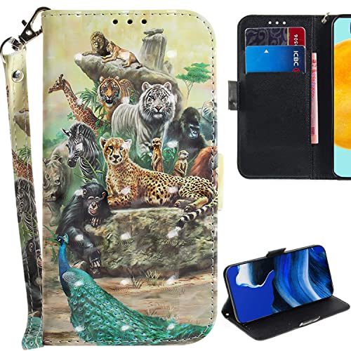 Ooboom Hülle für Google Pixel 7 Pro, 3D Magnetische Flip PU Leder Schutzhülle Handy Tasche Case Cover Ständer mit Kartenfächer Trageschlaufe - Tiere von GXLONG
