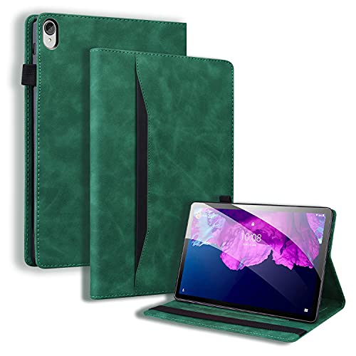 Ooboom Hülle für Lenovo Tab K10, Flip Folio Smart Cover PU Leder Schutzhülle Tasche Brieftasche Wallet Case Ständer mit Gummiband - Grün von GXLONG