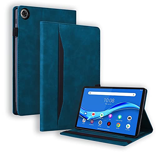 Ooboom Hülle für Lenovo Tab M10 (3rd Gen) 10,1" 2022, Flip Folio Smart Cover PU Leder Schutzhülle Tasche Brieftasche Wallet Case Ständer mit Gummiband - Blau von GXLONG