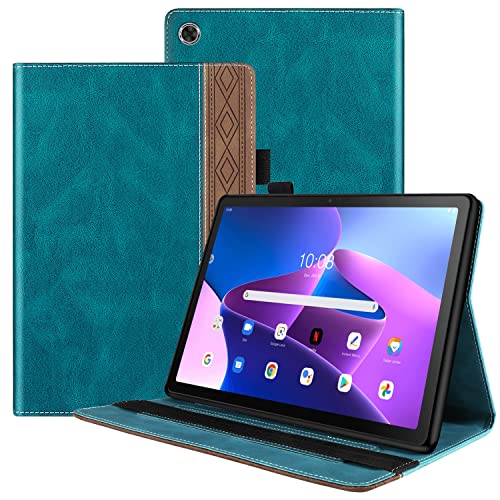 Ooboom Hülle für Lenovo Tab M10 FHD Plus 10,3" Tablet, PU Leder Tasche Schutzhülle Flip Cover Case Wallet Brieftasche Stand mit Kartenfächer Gummiband - Grün von GXLONG