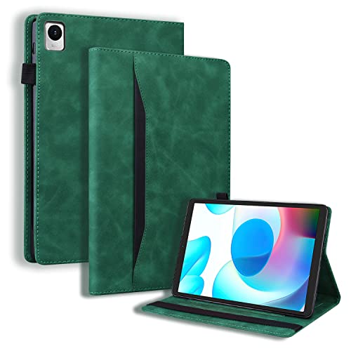 Ooboom Hülle für Realme Pad Mini, Flip Folio Smart Cover PU Leder Schutzhülle Tasche Brieftasche Wallet Case Ständer mit Gummiband - Grün von GXLONG