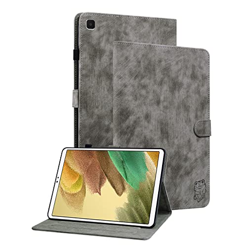 Ooboom Hülle für Samsung Galaxy Tab A7 Lite, Süßer Tiger Magnetische Flip Folio Smart Cover PU Leder Schutzhülle Tasche Brieftasche Wallet Case Ständer Kartenfächer - Grau von GXLONG