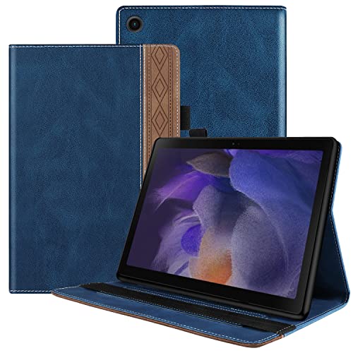 Ooboom Hülle für Samsung Galaxy Tab A8 10,5", PU Leder Tasche Schutzhülle Flip Cover Case Wallet Brieftasche Stand mit Kartenfächer Gummiband - Blau von GXLONG