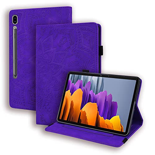 Ooboom Hülle für Samsung Galaxy Tab S8 Ultra 14,6", Mandala Muster Flip Smart Cover PU Leder Schutzhülle Tasche Brieftasche Multi-Winkel Wallet Case Ständer mit Kartenfächer - Lila von GXLONG
