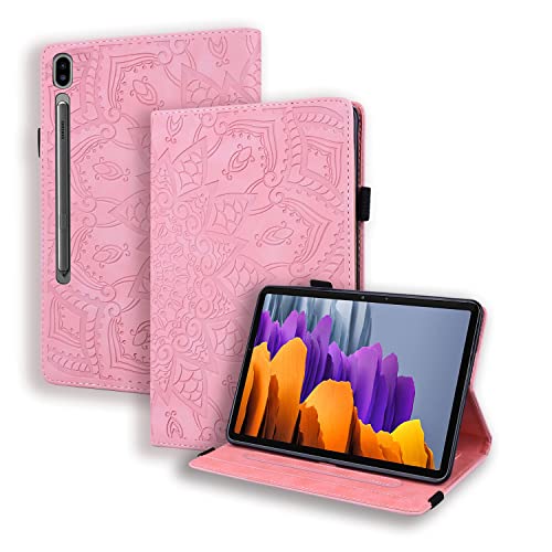 Ooboom Hülle für Samsung Galaxy Tab S8 Ultra 14,6", Mandala Muster Flip Smart Cover PU Leder Schutzhülle Tasche Brieftasche Multi-Winkel Wallet Case Ständer mit Kartenfächer - Rosa von GXLONG