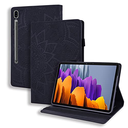 Ooboom Hülle für Samsung Galaxy Tab S8 Ultra 14,6", Mandala Muster Flip Smart Cover PU Leder Schutzhülle Tasche Brieftasche Multi-Winkel Wallet Case Ständer mit Kartenfächer - Schwarz von GXLONG