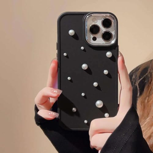 GXZJFC 3D Pearl Handyhülle für iPhone 16 15 14 13 12 11 Pro Max X XS XR Beschichtung Linsenschutz Soft Cover, Schwarz, Für iPhone 16ProMax GXZJFC 3D Pearl Handyhülle für iPhone 16 15 14 13 12 11 Pro Max X XS XR Beschichtung Linsenschutz Soft Cover, Schwarz, Für iPhone 16ProMax von GXZJFC