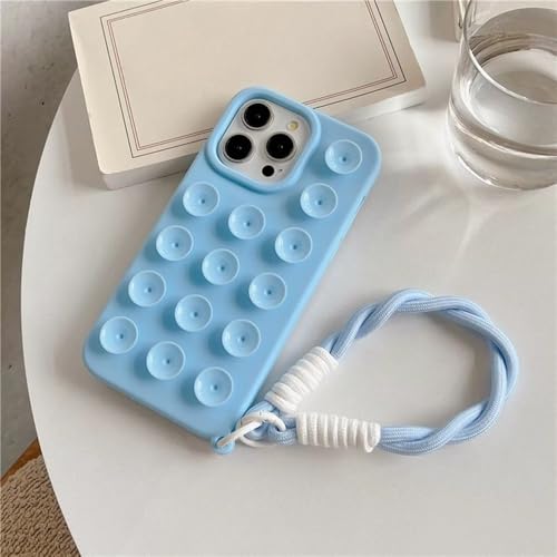GXZJFC 3D-Saugnapf mit Lanyard-Gurtseil-Telefonhülle für iPhone 12 13 14 16 Pro Max, weiche Stoßstangenschutzhülle, Blau Weiß, für iPhone 16 Pro Max GXZJFC 3D-Saugnapf mit Lanyard-Gurtseil-Telefonhülle für iPhone 12 13 14 16 Pro Max, weiche Stoßstangenschutzhülle, Blau Weiß, für iPhone 16 Pro Max von GXZJFC