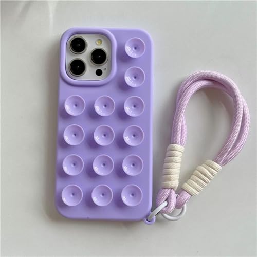 GXZJFC 3D-Saugnapf mit Lanyard-Gurtseil-Telefonhülle für iPhone 12 13 14 16 Pro Max, weiche Stoßstangenschutzhülle, Lila Weiß, für iPhone 15 Pro GXZJFC 3D-Saugnapf mit Lanyard-Gurtseil-Telefonhülle für iPhone 12 13 14 16 Pro Max, weiche Stoßstangenschutzhülle, Lila Weiß, für iPhone 15 Pro von GXZJFC