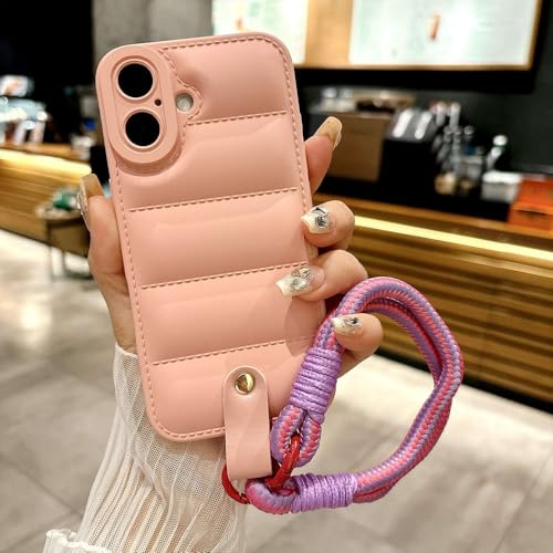 GXZJFC 3D The Puffer Weiche TPU-Handyhülle für iPhone 16 Pro Max 15 14 12 13 Pro Handgelenkskettengurt Hängendes Seil Daunenjacken-Abdeckungsschale, Pink, Für iPhone 16 Pro Max GXZJFC 3D The Puffer Weiche TPU-Handyhülle für iPhone 16 Pro Max 15 14 12 13 Pro Handgelenkskettengurt Hängendes Seil Daunenjacken-Abdeckungsschale, Pink, Für iPhone 16 Pro Max von GXZJFC