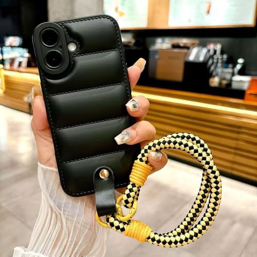 GXZJFC 3D The Puffer Weiche TPU-Handyhülle für iPhone 16 Pro Max 15 14 12 13 Pro Handgelenkskettengurt Hängendes Seil Daunenjacken-Abdeckungsschale, Schwarz, Für iPhone 14 GXZJFC 3D The Puffer Weiche TPU-Handyhülle für iPhone 16 Pro Max 15 14 12 13 Pro Handgelenkskettengurt Hängendes Seil Daunenjacken-Abdeckungsschale, Schwarz, Für iPhone 14 von GXZJFC