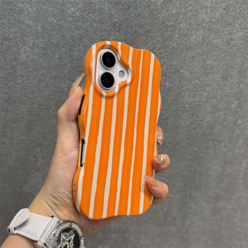 GXZJFC Bonbonfarbene, weiche Streifen-Handyhülle für iPhone 16 15 14 13 Pro Max, Harte Rückseite, orange, für iPhone 14 Pro Max GXZJFC Bonbonfarbene, weiche Streifen-Handyhülle für iPhone 16 15 14 13 Pro Max, Harte Rückseite, orange, für iPhone 14 Pro Max von GXZJFC