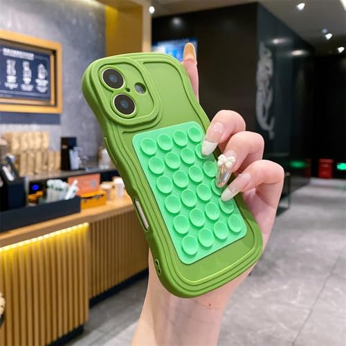 GXZJFC Curly Wave-Hülle mit Saugnapfbefestigung für iPhone 16 15 11 12 14 13 Pro Max 16 7 8 Plus 16e X Xs Max Xr Weiche Silikon-Festpolsterabdeckung, grün, für iPhone 14 Pro GXZJFC Curly Wave-Hülle mit Saugnapfbefestigung für iPhone 16 15 11 12 14 13 Pro Max 16 7 8 Plus 16e X Xs Max Xr Weiche Silikon-Festpolsterabdeckung, grün, für iPhone 14 Pro von GXZJFC