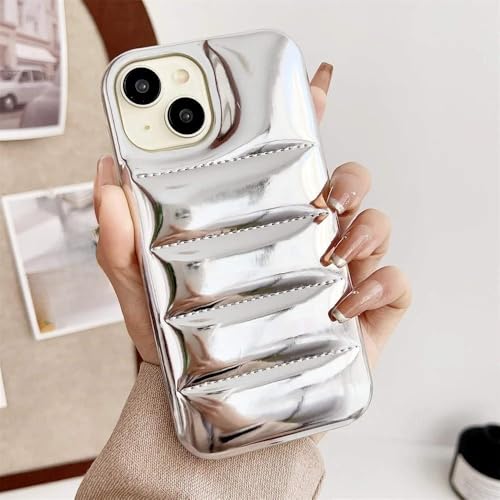 GXZJFC Daunenjacke-Handyhülle für iPhone 16 15 14 13 12 Pro Max Plus 11 16, glänzende Haptik, weiche Hülle, Silber, für iPhone 14 Pro GXZJFC Daunenjacke-Handyhülle für iPhone 16 15 14 13 12 Pro Max Plus 11 16, glänzende Haptik, weiche Hülle, Silber, für iPhone 14 Pro von GXZJFC