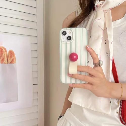 GXZJFC Grün gestreifter Ring mit Lederschnalle, geeignet für iPhone 15 13 14 12 11 Pro Max, Handyhülle, vollständige Schutzhülle, 4, für iPhone 14 Pro (6,1 Zoll) von GXZJFC