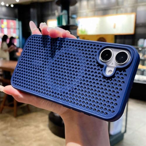 GXZJFC Hohle, wärmeableitende Telefonhülle für iPhone 16 15 14 Plus 13 12 11 Pro Max, magnetische kabellose Ladeabdeckung, Marineblau, für iPhone 16 Promax GXZJFC Hohle, wärmeableitende Telefonhülle für iPhone 16 15 14 Plus 13 12 11 Pro Max, magnetische kabellose Ladeabdeckung, Marineblau, für iPhone 16 Promax von GXZJFC