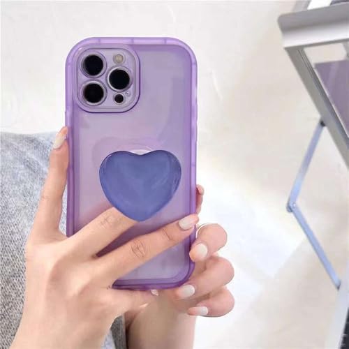GXZJFC Jelly Pink Love Heart Stand Holder Transparente, weiche Hülle für iPhone X XR XS 11 12 13 14 15 Pro Max Schutzhülle auf der Rückseite, Lila, für iPhone 13Pro Max GXZJFC Jelly Pink Love Heart Stand Holder Transparente, weiche Hülle für iPhone X XR XS 11 12 13 14 15 Pro Max Schutzhülle auf der Rückseite, Lila, für iPhone 13Pro Max von GXZJFC