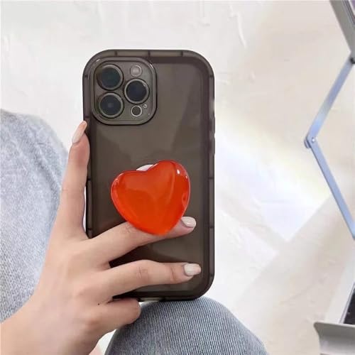 GXZJFC Jelly Pink Love Heart Stand Holder Transparente, weiche Hülle für iPhone X XR XS 11 12 13 14 15 Pro Max Schutzhülle auf der Rückseite, Schwarz, für iPhone 7 8 GXZJFC Jelly Pink Love Heart Stand Holder Transparente, weiche Hülle für iPhone X XR XS 11 12 13 14 15 Pro Max Schutzhülle auf der Rückseite, Schwarz, für iPhone 7 8 von GXZJFC