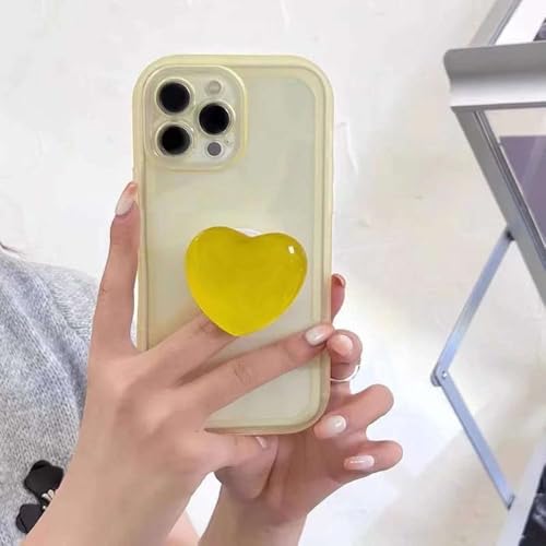 GXZJFC Jelly Pink Love Heart Stand Holder Transparente, weiche Hülle für iPhone X XR XS 11 12 13 14 15 Pro Max Schutzhülle auf der Rückseite, gelb, für iPhone 12 GXZJFC Jelly Pink Love Heart Stand Holder Transparente, weiche Hülle für iPhone X XR XS 11 12 13 14 15 Pro Max Schutzhülle auf der Rückseite, gelb, für iPhone 12 von GXZJFC