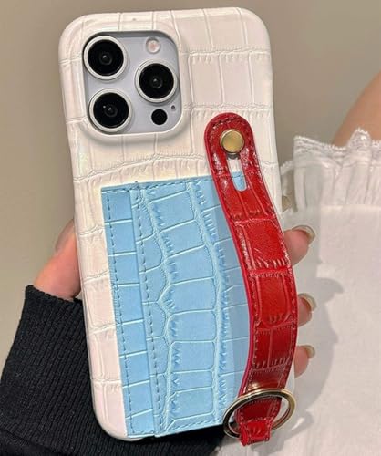GXZJFC Kartenetui mit Kontrastdruck, geeignet für iPhone 15 Pro Max 14 12 13 Pro mit Handschlaufe, Leder-Handyhülle, Weiß, für iPhone 12 GXZJFC Kartenetui mit Kontrastdruck, geeignet für iPhone 15 Pro Max 14 12 13 Pro mit Handschlaufe, Leder-Handyhülle, Weiß, für iPhone 12 von GXZJFC