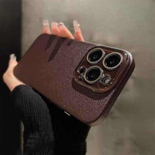GXZJFC Kristallglas-Linsenschutz Strukturierte Lederhülle für iPhone 15 Pro Max 14 13 12 Harte PC-Abdeckung, Weinrot, Für iPhone 15 GXZJFC Kristallglas-Linsenschutz Strukturierte Lederhülle für iPhone 15 Pro Max 14 13 12 Harte PC-Abdeckung, Weinrot, Für iPhone 15 von GXZJFC