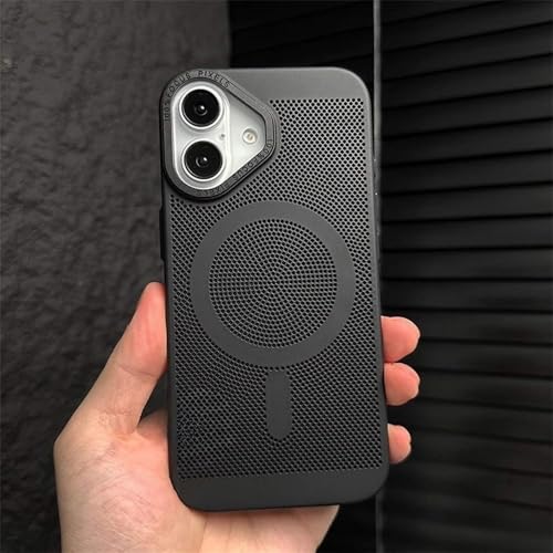 GXZJFC Magnetische, atmungsaktive Wabenhülle für iPhone 16 15 14 Plus 13 12 Pro Max, kabellose Lade-Wärmeableitung, PC-Abdeckung, Schwarz, für iPhone 15 Pro Max GXZJFC Magnetische, atmungsaktive Wabenhülle für iPhone 16 15 14 Plus 13 12 Pro Max, kabellose Lade-Wärmeableitung, PC-Abdeckung, Schwarz, für iPhone 15 Pro Max von GXZJFC