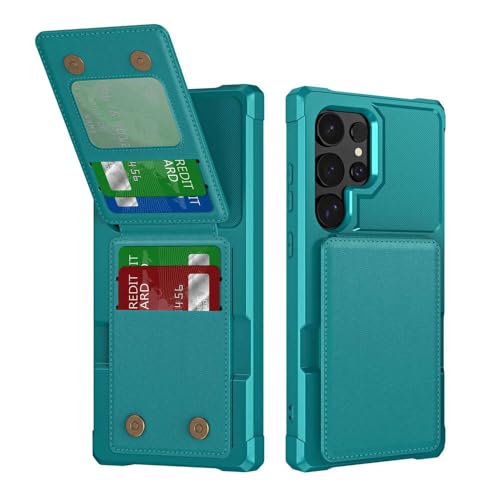 GXZJFC Multifunktionale Handyhülle für Samsung S25 S24 S23 Ultra Plus, Leder-Flip-Card, zum Öffnen und Abnehmen, Brieftaschen-Handyhülle, grün, für Samsung S23 FE GXZJFC Multifunktionale Handyhülle für Samsung S25 S24 S23 Ultra Plus, Leder-Flip-Card, zum Öffnen und Abnehmen, Brieftaschen-Handyhülle, grün, für Samsung S23 FE von GXZJFC