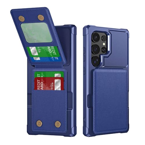 GXZJFC Multifunktionale Handyhülle für Samsung S25 S24 S23 Ultra Plus, Leder-Flip-Card-Hülle zum Öffnen und Herunterklappen, Brieftaschen-Handyhülle, Blau, Für Samsung S23 Plus GXZJFC Multifunktionale Handyhülle für Samsung S25 S24 S23 Ultra Plus, Leder-Flip-Card-Hülle zum Öffnen und Herunterklappen, Brieftaschen-Handyhülle, Blau, Für Samsung S23 Plus von GXZJFC