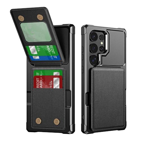 GXZJFC Multifunktionale Handyhülle für Samsung S25 S24 S23 Ultra Plus, Leder-Flip-Card-Hülle zum Öffnen und Herunterklappen, Brieftaschen-Handyhülle, Schwarz, Für Samsung S25 Plus GXZJFC Multifunktionale Handyhülle für Samsung S25 S24 S23 Ultra Plus, Leder-Flip-Card-Hülle zum Öffnen und Herunterklappen, Brieftaschen-Handyhülle, Schwarz, Für Samsung S25 Plus von GXZJFC