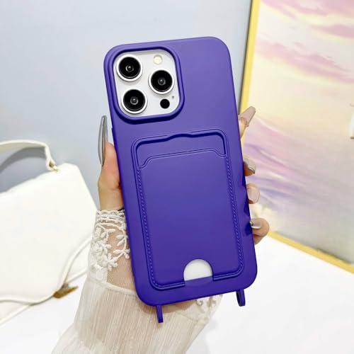 GXZJFC Push-Card-Slot Matte Bumper Handyhülle für iPhone 16 15 14 Plus 13 12 11 Pro Max Silikon-Geldbörsentasche Rückseite, Dunkelviolett, Für iPhone 14 Plus GXZJFC Push-Card-Slot Matte Bumper Handyhülle für iPhone 16 15 14 Plus 13 12 11 Pro Max Silikon-Geldbörsentasche Rückseite, Dunkelviolett, Für iPhone 14 Plus von GXZJFC