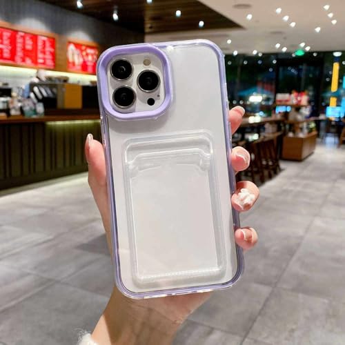 GXZJFC Transparente Kartentasche mit festem Rand, Handyhülle für iPhone 14 13 12 11 Pro Max X XR XSMAX 7 8 Plus SE, TPU-Hülle, Produkte, 585, lila, für iPhone XS GXZJFC Transparente Kartentasche mit festem Rand, Handyhülle für iPhone 14 13 12 11 Pro Max X XR XSMAX 7 8 Plus SE, TPU-Hülle, Produkte, 585, lila, für iPhone XS von GXZJFC