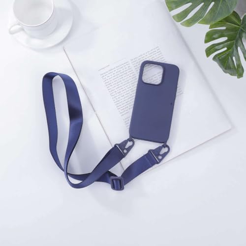 GXZJFC Umhängeband-Lanyard-Silikon-Handyhülle für iPhone 16 15 14 13 12 Mini 11 Pro Max Plus Candy Color Soft TPU Back Cover, Marineblau, für iPhone 13 Pro Max GXZJFC Umhängeband-Lanyard-Silikon-Handyhülle für iPhone 16 15 14 13 12 Mini 11 Pro Max Plus Candy Color Soft TPU Back Cover, Marineblau, für iPhone 13 Pro Max von GXZJFC
