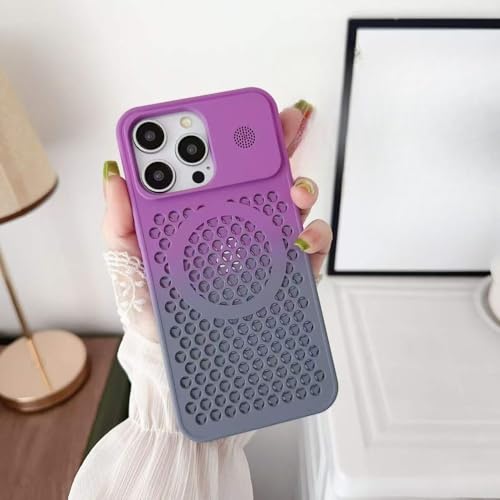 Magnetische Aromatherapie-Hülle mit Farbverlauf für iPhone 16 15 14 Plus 13 12 11ProMax Wärmenetz-Kühlung Atmungsaktive Hülle, Lila Grau, Für iPhone 14Pro Max Magnetische Aromatherapie-Hülle mit Farbverlauf für iPhone 16 15 14 Plus 13 12 11ProMax Wärmenetz-Kühlung Atmungsaktive Hülle, Lila Grau, Für iPhone 14Pro Max von GXZJFC