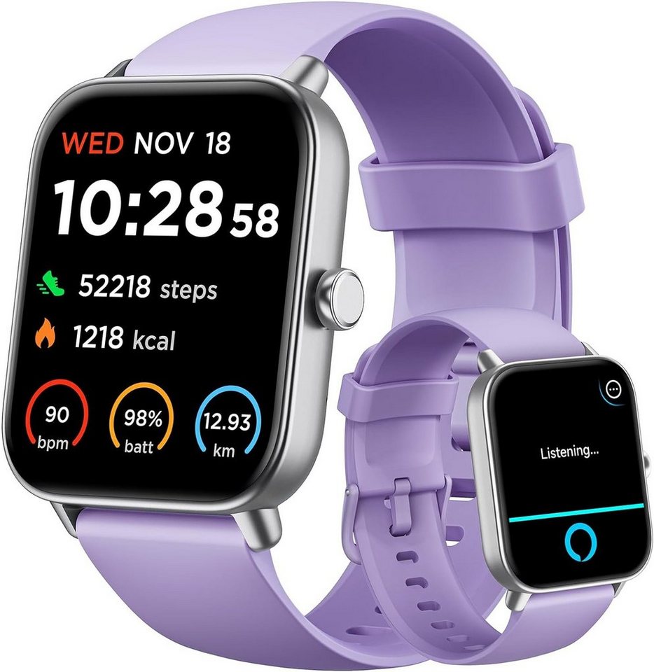 GYDOM Smartwatch (1,8 Zoll, Android iOS), Damen mit Telefonfunktion Alexa Integriert Fitnessuhr 100+ Sportmodi von GYDOM