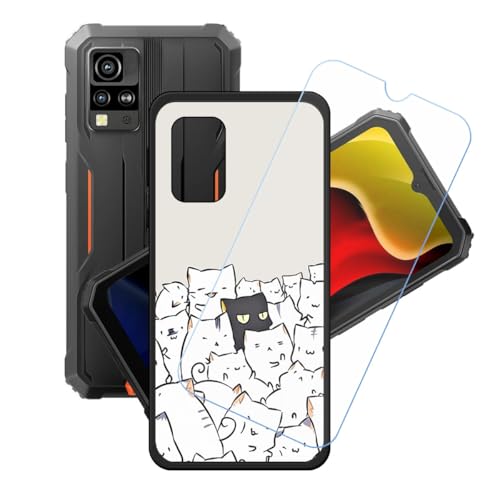 GYDQQKJ Displayschutz + Hülle für Blackview BV4800 SE,Schwarz Cover TPU Handyhülle Silikon Tasche Case Schutzhülle - HD Schutzfolie Anti-Fall Disschutzfolie für (6.56") - LH71 von GYDQQKJ