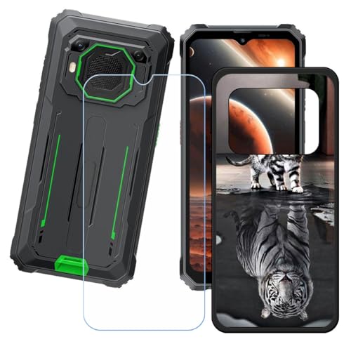 GYDQQKJ Displayschutz + Hülle für Blackview BV6200 Plus,Schwarz Cover TPU Handyhülle Silikon Tasche Case Schutzhülle - HD Schutzfolie Anti-Fall Disschutzfolie für (6.65") - LH53 von GYDQQKJ