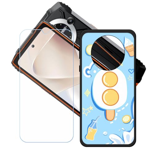 GYDQQKJ Displayschutz + Hülle für Blackview BV8200,Schwarz Cover TPU Handyhülle Silikon Tasche Case Schutzhülle - HD Schutzfolie Anti-Fall Disschutzfolie für (6.50") - LH84 von GYDQQKJ