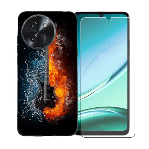 GYDQQKJ Displayschutz + Hülle für Doogee Note 59 Pro,Schwarz Cover TPU Handyhülle Silikon Tasche Case Schutzhülle - HD Schutzfolie Anti-Fall Displayschutz für (6.75") - BST16 von GYDQQKJ