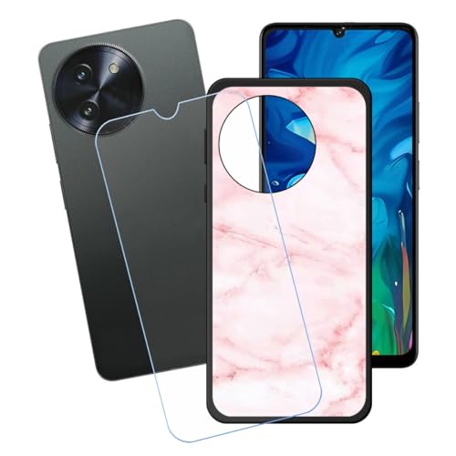 GYDQQKJ Displayschutz + Hülle für Doogee Note 59 Pro Plus,Schwarz Cover TPU Handyhülle Silikon Tasche Case Schutzhülle - HD Schutzfolie Anti-Fall Disschutzfolie für (6.75") - LH16 von GYDQQKJ