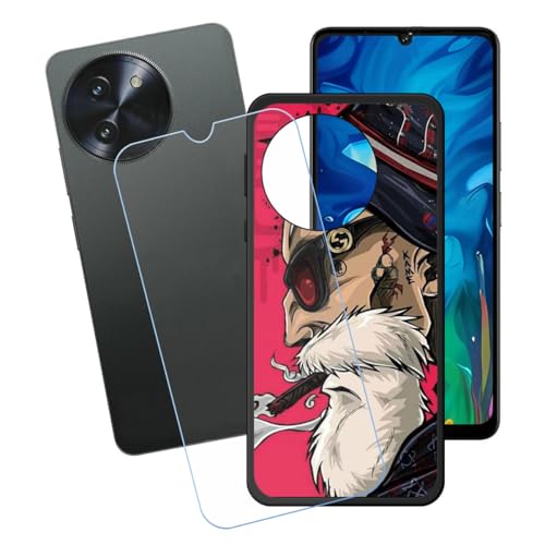 GYDQQKJ Displayschutz + Hülle für Doogee Note 59 Pro Plus,Schwarz Cover TPU Handyhülle Silikon Tasche Case Schutzhülle - HD Schutzfolie Anti-Fall Disschutzfolie für (6.75") - LH49 von GYDQQKJ