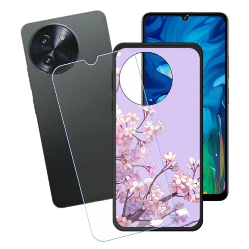 GYDQQKJ Displayschutz + Hülle für Doogee Note 59 Pro Plus,Schwarz Cover TPU Handyhülle Silikon Tasche Case Schutzhülle - HD Schutzfolie Anti-Fall Disschutzfolie für (6.75") - LH87 von GYDQQKJ