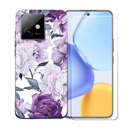 GYDQQKJ Displayschutz + Hülle für Honor X60 GT 5G,Schwarz Cover TPU Handyhülle Silikon Tasche Case Schutzhülle - HD Schutzfolie Anti-Fall Displayschutz für (6.70") - LLM28 von GYDQQKJ