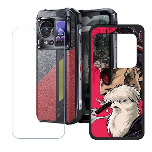 GYDQQKJ Displayschutz + Hülle für Hotwav Hyper 7 Pro,Schwarz Cover TPU Handyhülle Silikon Tasche Case Schutzhülle - HD Schutzfolie Anti-Fall Disschutzfolie für (6.60") - LH49 von GYDQQKJ