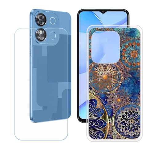 GYDQQKJ Displayschutz + Hülle für Oukitel C57 Pro,Transparent Cover TPU Handyhülle Silikon Tasche Case Schutzhülle - HD Schutzfolie Anti-Fall Disschutzfolie für (6.52") - LH15 von GYDQQKJ