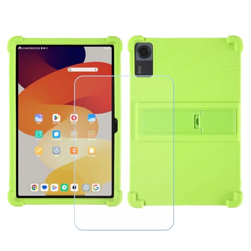 GYDQQKJ Displayschutz + Hülle für Samsung Galaxy Tab S10 FE Plus,Grün Cover TPU Handyhülle Silikon Tasche Case Schutzhülle - HD Schutzfolie Anti-Fall Disschutzfolie (13.0") - Grün von GYDQQKJ