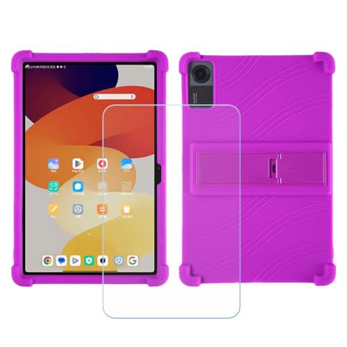GYDQQKJ Displayschutz + Hülle für Samsung Galaxy Tab S10 FE Plus,Lila Cover TPU Handyhülle Silikon Tasche Case Schutzhülle - HD Schutzfolie Anti-Fall Disschutzfolie (13.0") - Lila von GYDQQKJ