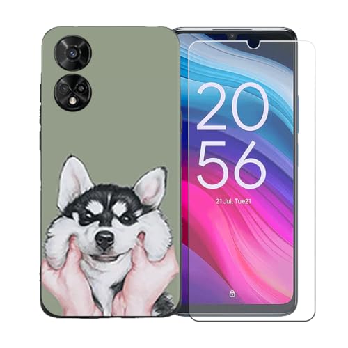 GYDQQKJ Displayschutz + Hülle für TCL One Touch T10 5G T550N,Schwarz Cover TPU Handyhülle Silikon Tasche Case Schutzhülle - HD Schutzfolie Anti-Fall Displayschutz für (6.50") - LLM8 von GYDQQKJ